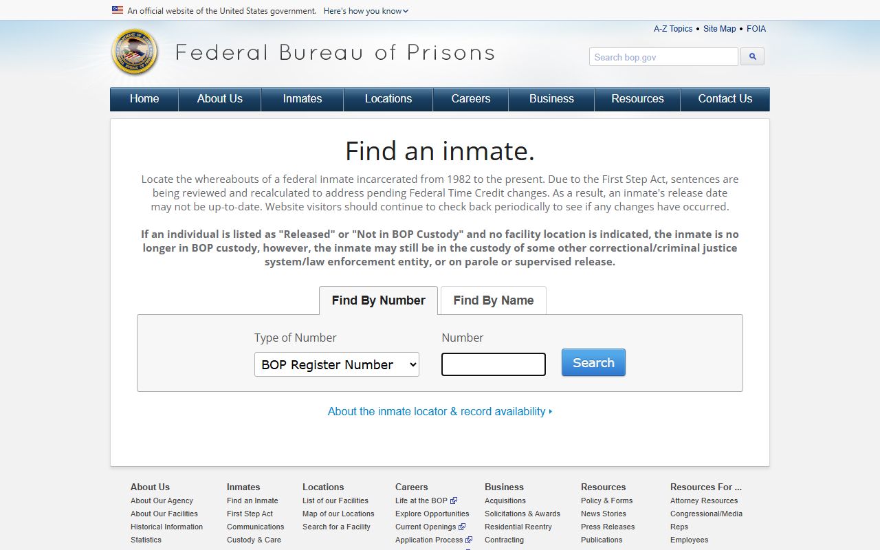 Finney County mugshots federal BOP inmate locator difference